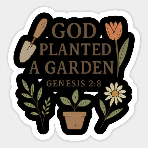 God Planted A Garden Genesis 2:8 Christian Gift Magnet by Nina's Store 1