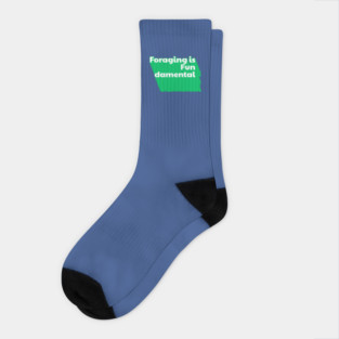 Foraging is Fundamental Green Extruded Text Socks