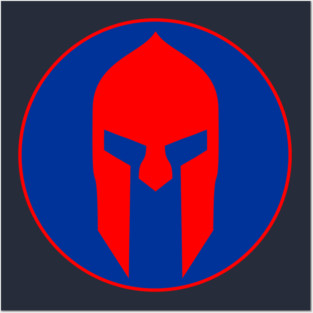 Spartan Helmet Circle Logo Posters and Art