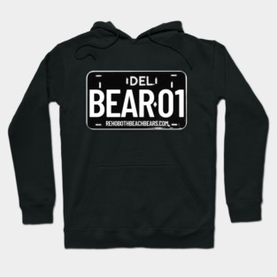 REHOBOTH BEACH DELAWARE BLACK BEAR TAG Hoodie