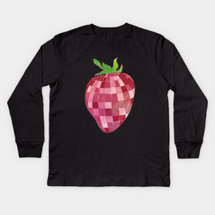 Disco Strawberry Kids Long Sleeve T-Shirt