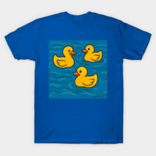 Cute Rubber Ducks in Water T-Shirt