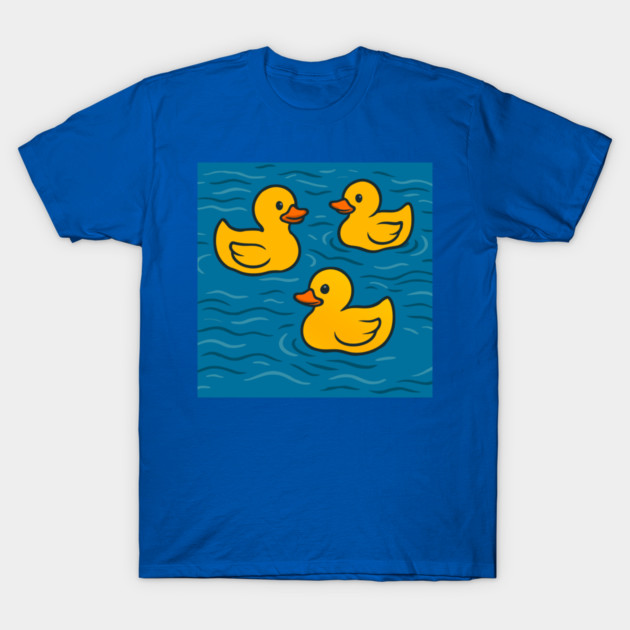 Cute Rubber Ducks in Water T-Shirt by DonWillisJrArt