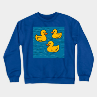 Cute Rubber Ducks in Water Crewneck Sweatshirt