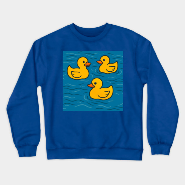 Cute Rubber Ducks in Water Crewneck Sweatshirt by DonWillisJrArt
