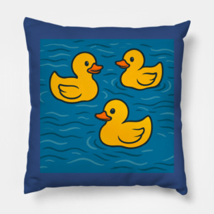 Cute Rubber Ducks in Water Pillow
