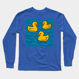 Cute Rubber Ducks in Water Long Sleeve T-Shirt