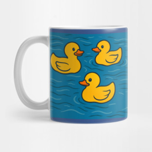 Cute Rubber Ducks in Water Mug