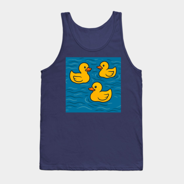 Cute Rubber Ducks in Water Tank Top by DonWillisJrArt