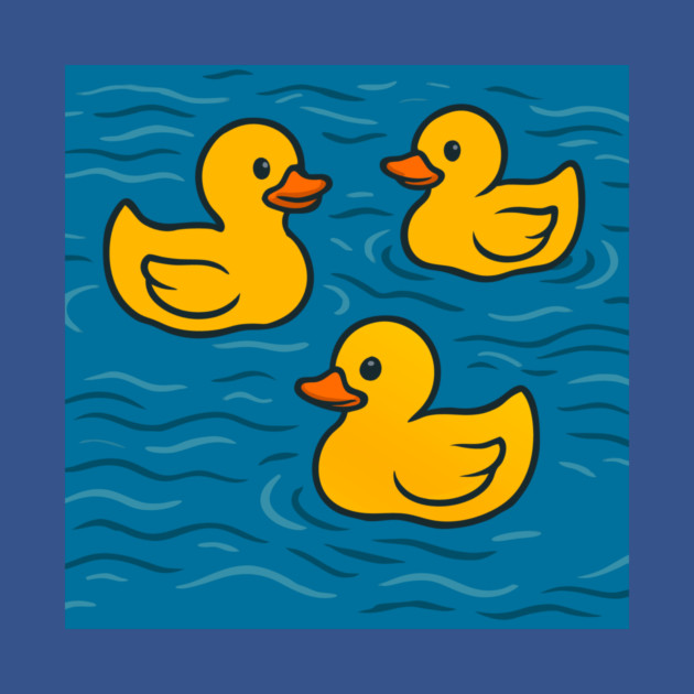 Cute Rubber Ducks in Water by DonWillisJrArt