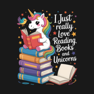 Book Lovers Cute Unicorn Reading Bookworm T-Shirt