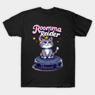 A close up of a cartoon cat with a crown on top of a round object T-Shirt