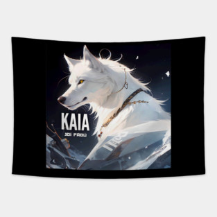Kaia White Wolf Border Collie Australian Shepherd Wise Love Tapestry
