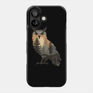 Owl Forest Landscape Art Nature Gift For Wildlife Lovers Phone Case