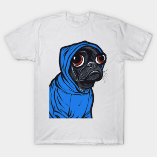 Black Pug Hoodie T-Shirt