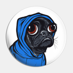 Black Pug Hoodie Pin