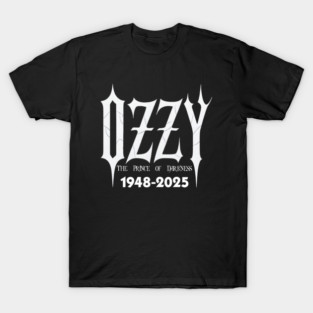 Ozzy Osbourne The Prince of Darkness 1948-2025 Rock Music Legend T-Shirt