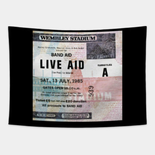 Live Aid 1985 Concert Ticket Tapestry