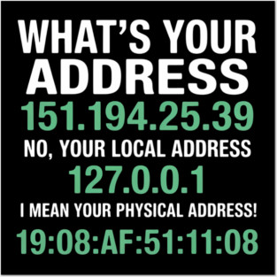 What's Your Address Networking Computer Nerd IT Posters and Art
