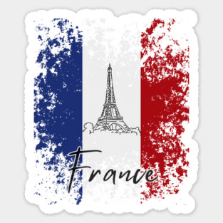 France flag grunge Sticker