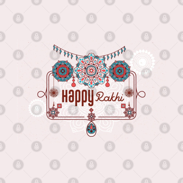 Happy Rakhi, Raksha Bandhan, teal and pink by HolidayBug