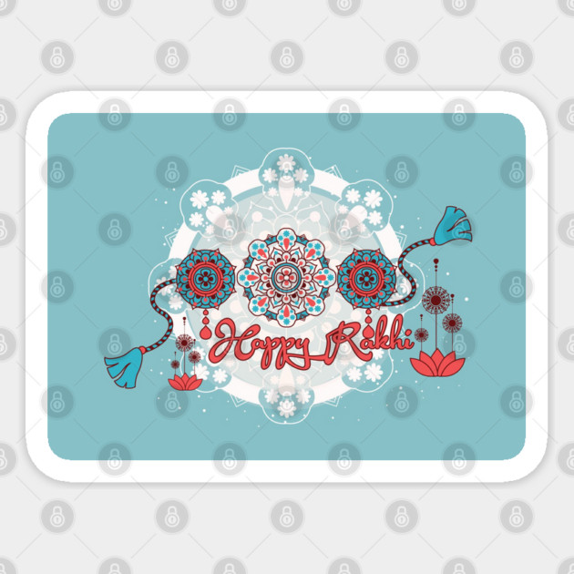 Happy Rakhi, Raksha Bandhan, teal Sticker by HolidayBug