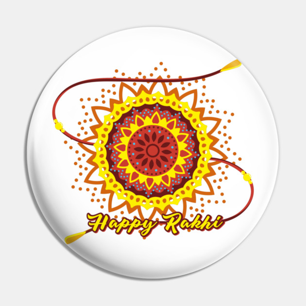 Happy Rakhi, yellow Pin by HolidayBug