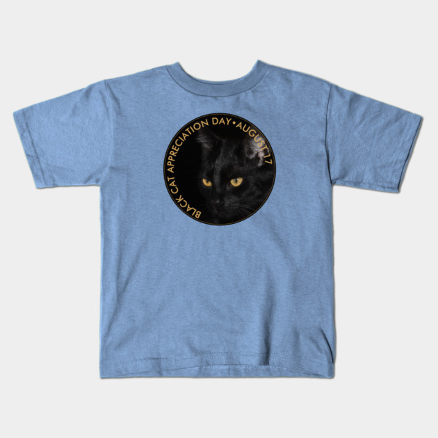 Black Cat Appreciation Day Kids T-Shirt by HolidayBug