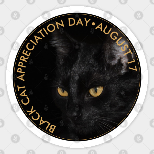 Black Cat Appreciation Day Sticker by HolidayBug