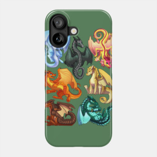 Wings of Fire: Jade Winglet Dragons - Moonwatcher, Winter, Qibli, Turtle, Kinkajou, Umber, Peril, Phone Case