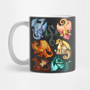 Wings of Fire: Jade Winglet Dragons - Moonwatcher, Winter, Qibli, Turtle, Kinkajou, Umber, Peril, Mug