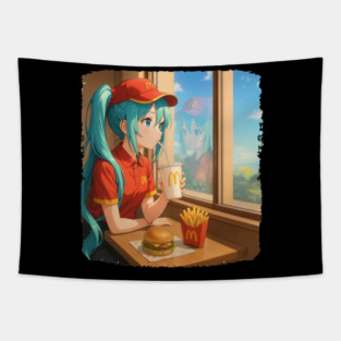 Waifu anime girl Tapestry