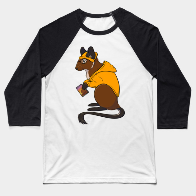 Degu in a Hoodie Baseball T-Shirt by DeguArts