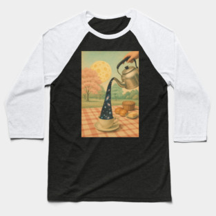"Retro Galactic Tea Picnic Collage" Baseball T-Shirt