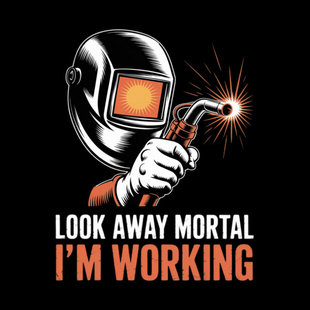 Welder Gifts Look Away Mortal I'm Working Welding by Zyntra Mode