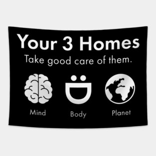 Your 3 Homes Take good care of them. Mind Body Planet Tapestry