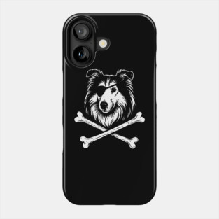 Pirate Collie Crossbones Cute Dog Phone Case