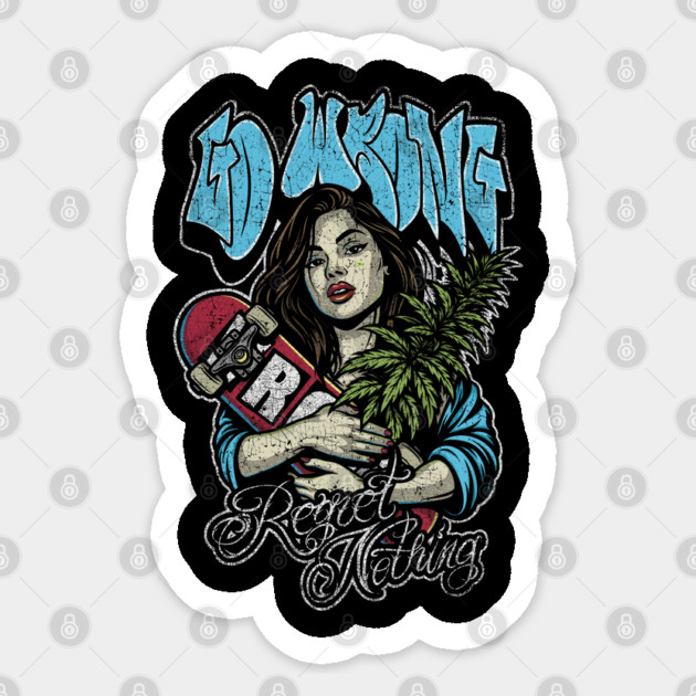 Dope Skate Girl Sticker by Wrong