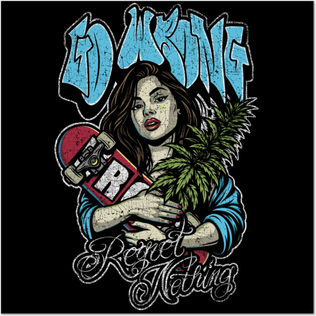 Dope Skate Girl Wall Art by Wrongteeshirt