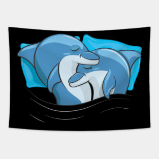 Dolphin Pet Matching Dolphin Pajama Valentines Day Women Men Couples Tapestry