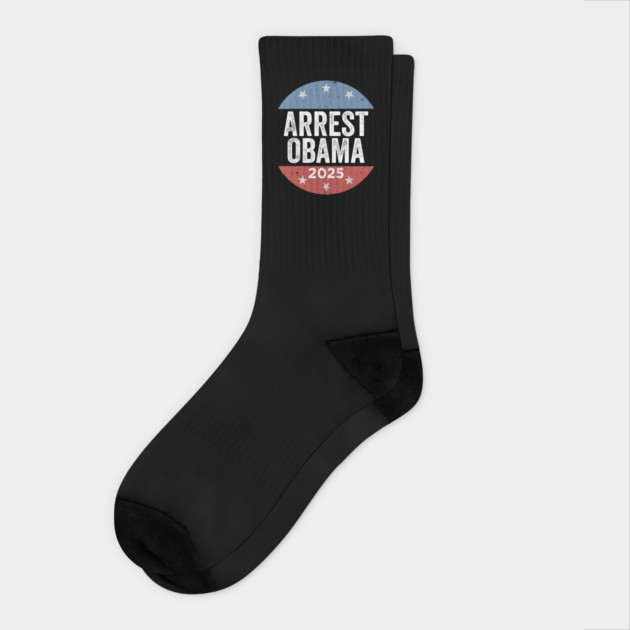 Arrest Obama 2025 – Political Meme Parody Socks by ArtistTee ⭐⭐⭐⭐⭐