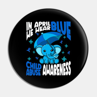 In April Blue Child Abuse Pin