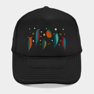 Retro Mid-Century Modern Birds 50s 60s Style Hat