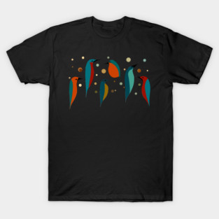 Retro Mid-Century Modern Birds 50s 60s Style T-Shirt