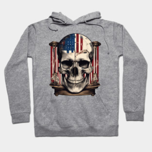 American Flag Skull Hourglass Hoodie