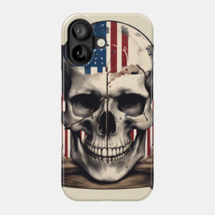 American Flag Skull Hourglass Phone Case