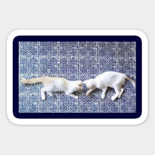 Hmong Harmony – Playful Cats in Tribal Pattern Magnet