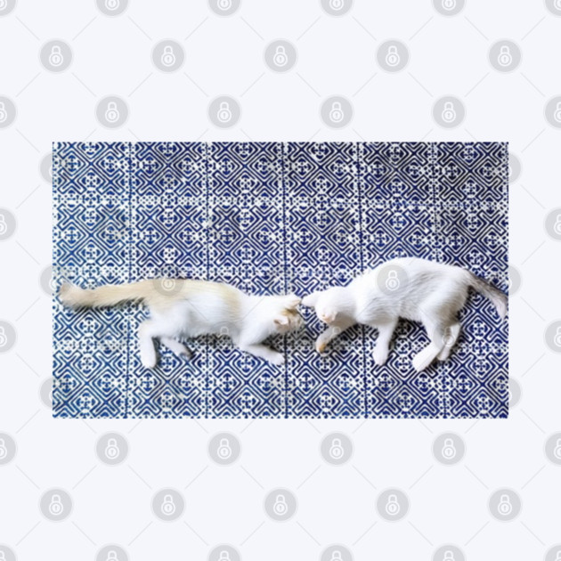 Hmong Harmony – Playful Cats in Tribal Pattern by Pimcolle