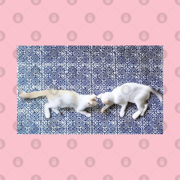 Hmong Harmony – Playful Cats in Tribal Pattern by Pimcolle