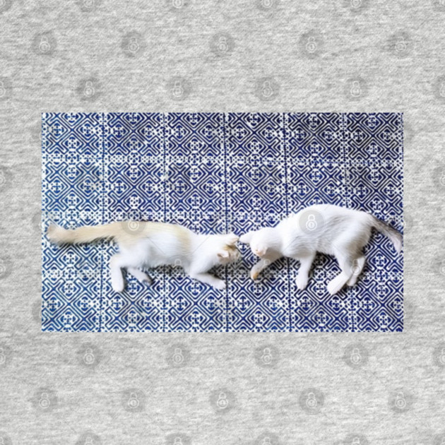 Hmong Harmony – Playful Cats in Tribal Pattern by Pimcolle